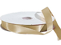 3/8 Inch Double Face Satin Ribbon Gold with Silver Edge 1 spool = 50 Yards