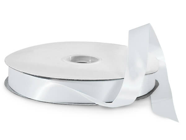 White Double Faced Satin Ribbon, 7/8"x100 yards