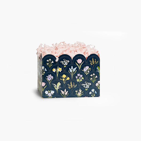Vintage Floral Basket Box, Small 6.75x4x5", 6 Pack