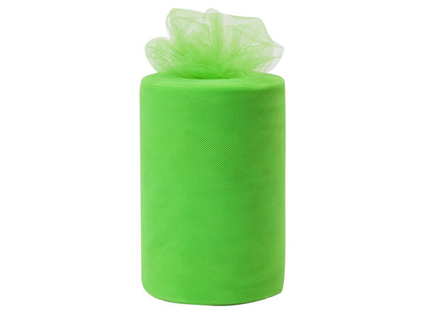 Apple Green Value Tulle Ribbon, 6"x100 yards
