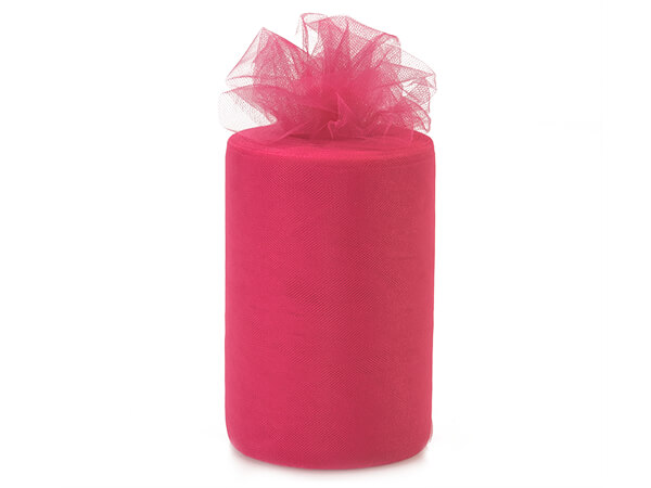 Raspberry Pink Value Tulle Ribbon, 6"x100 yards