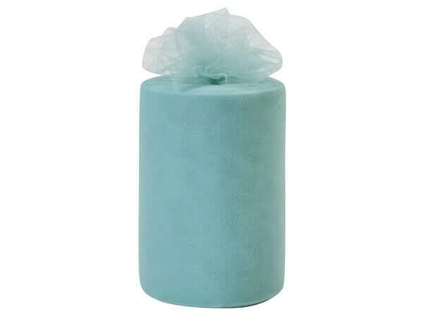 Spa Blue Value Tulle Ribbon, 6"x100 yards