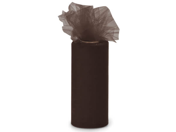 Chocolate Brown Value Tulle Ribbon, 6"x25 yards