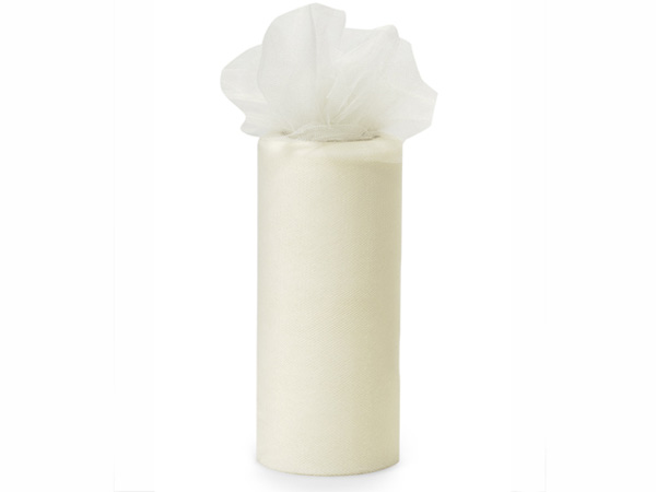 Ivory Cream Value Tulle Ribbon, 6"x25 yards