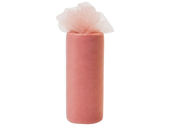 Dusty Rose Pink Value Tulle Ribbon, 6"x25 yards