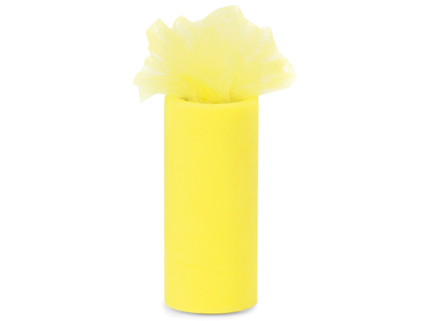 Yellow Lemon Value Tulle Ribbon, 6"x25 yards
