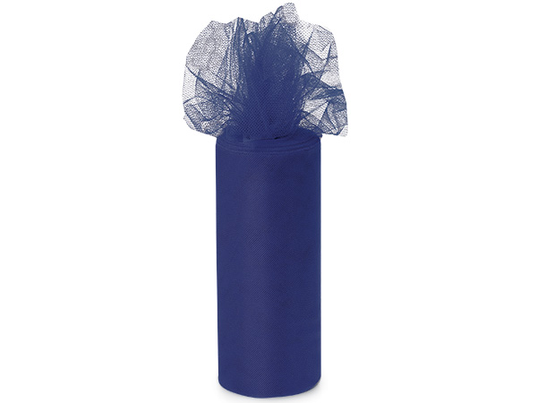 Cool Navy Blue Value Tulle Ribbon, 6"x25 yards