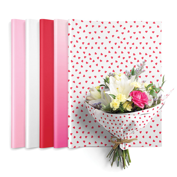 Be Mine Waxed Floral Tissue Assortment, 18x24", 200 Sheet Pack