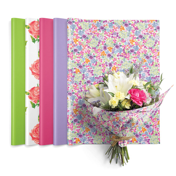 Spring Blossoms Waxed Floral Tissue Assortment, 18x24", 200 Sheet Pack