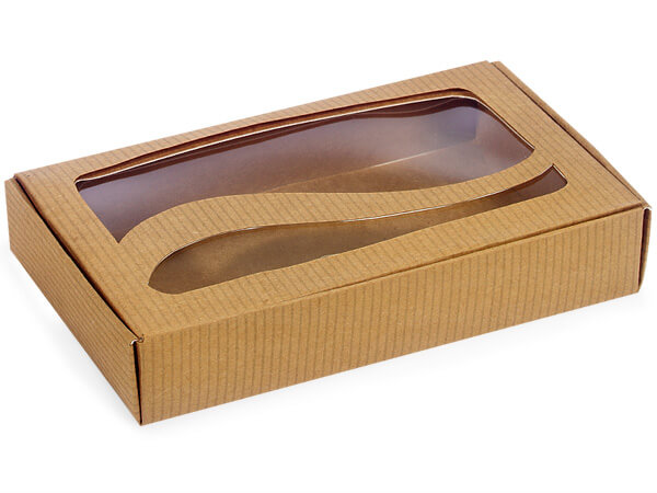 Brown Kraft Window Candy Box, 1/2 lb. 6.5x3.875x1.25", 100 Pack