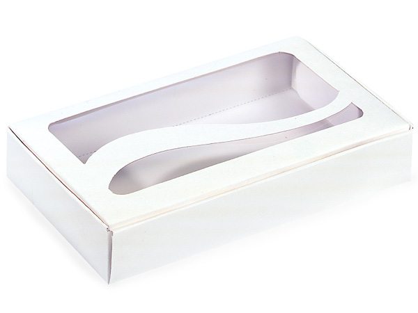 White Swirl Window Candy Box, 1/2 lb. 6.5x3.875x1.25", 100 Pack