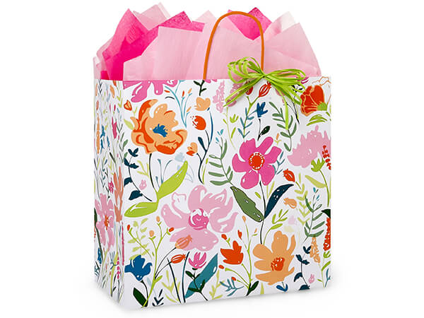 Wildflower Fields Paper Shopping Bag Filly 13x7x13", 200 Pack