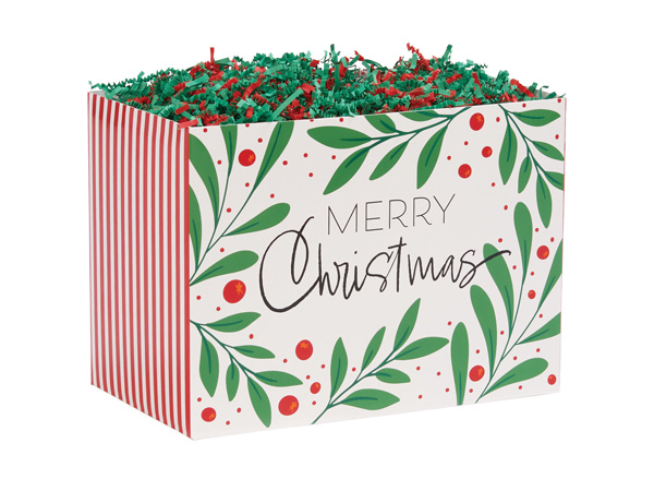 Wintergreen Christmas Basket Box, Small 6.75x4x5", 6 Pack