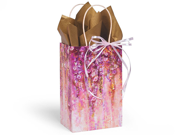 Wisteria Wishes Paper Gift Bags, Rose 5.25x3.5x8.25", 250 Pack