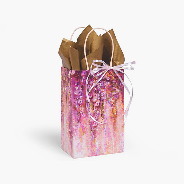 Wisteria Wishes Paper Gift Bags, Rose 5.25x3.5x8.25", 100 Pack