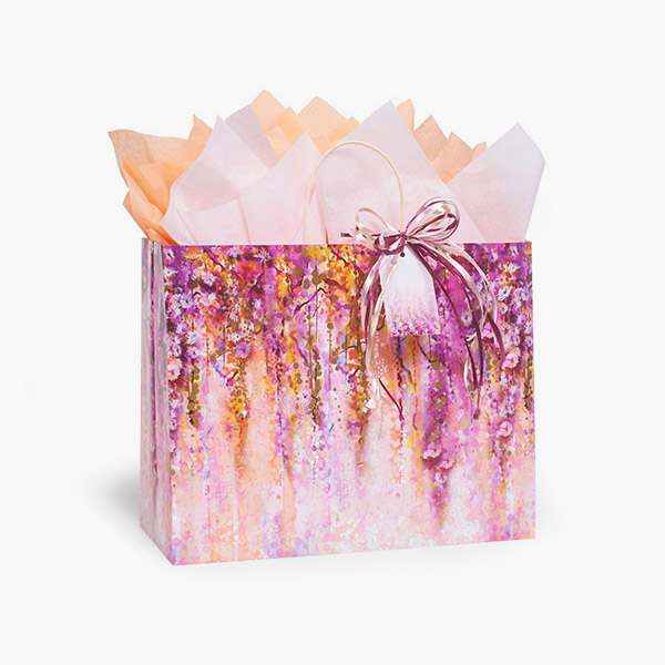Wisteria Wishes Paper Gift Bags, Vogue 16x6x12", 100 Pack