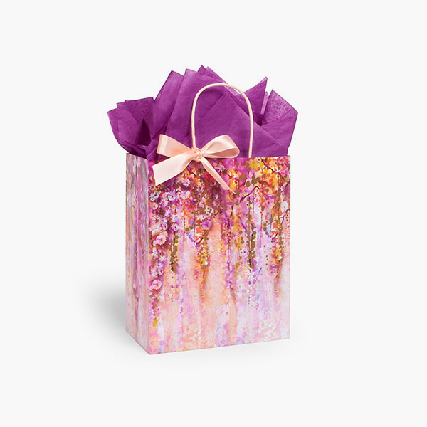 Wisteria Wishes Paper Gift Bags, Cub 8x4.75x10", 25 Pack