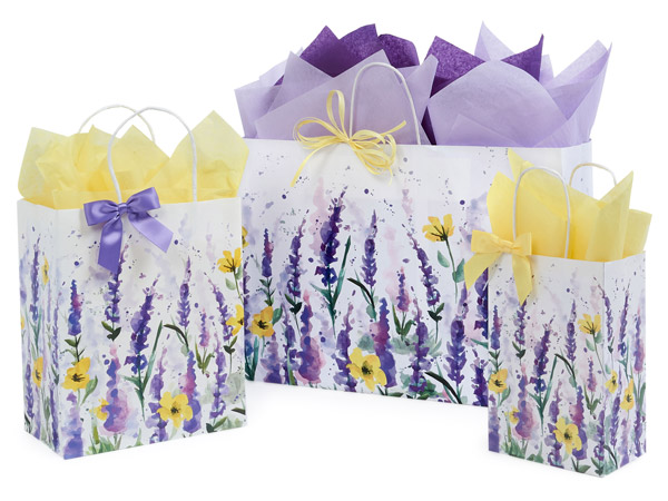 Watercolor Lavender Shopping Bags