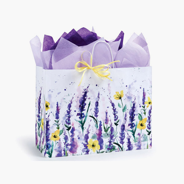 Watercolor Lavender Gift Bags, Vogue 16x6x12", 100 Pack