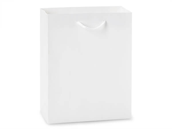 White Kraft Gift Bags, Cub 8x4x10", 100 Pack