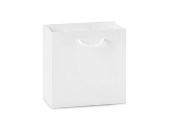 White Kraft Gift Bags, Jewel 6.5x3.5x6.5", 10 Pack