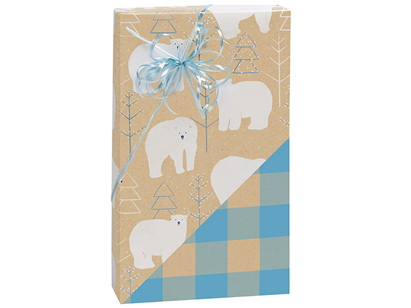 Polar Bears Kraft Reversible Gift Wrap, 24"x85' Roll