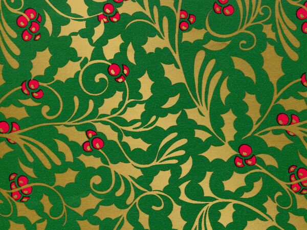 Gold and Green Holiday Wrapping Paper