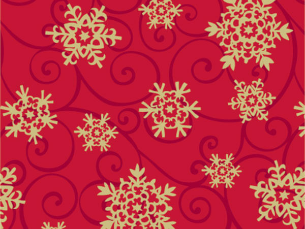 Snowflake Medallion Wrapping Paper 18"x833', Full Ream Roll