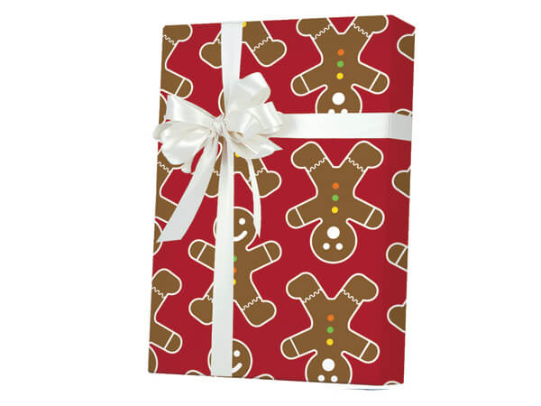 Gingerbread Men Wrapping Paper 24"x100', Cutter Box