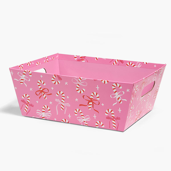 Candy Canes & Ribbons, XLarge Wide Base Market Tray, 3 Pack