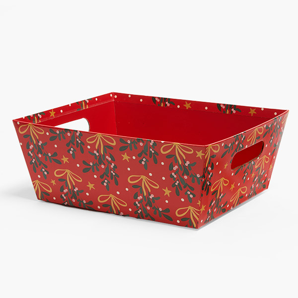 Mistletoe Bows X-Large Market Tray, 3 pack