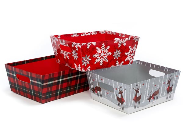 Traditional Christmas, X-Large Wide Market Tray, 3-Pack Assortment