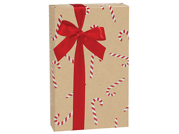 Sweet Treat Candy Canes (kraft) Gift Wrap, 24"x85' Roll