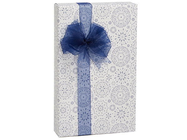 Denim Snowflakes Wrapping Paper, 24"x417' Counter Roll