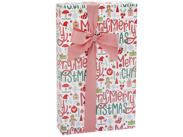 Whimsical Christmas Gift Wrap, 24"x417' Counter Roll