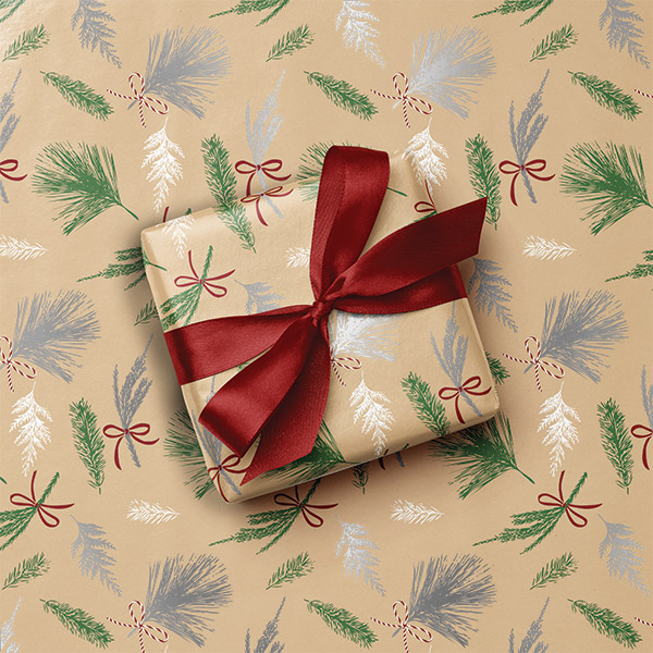 Tied Trimmings Gift Wrap, 24"x417' Counter Roll