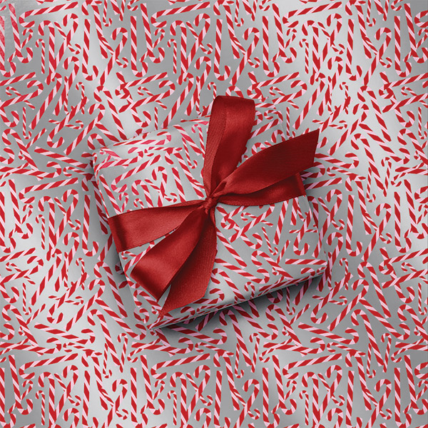 Candy Canes Gift Wrap, 24"x85' Roll