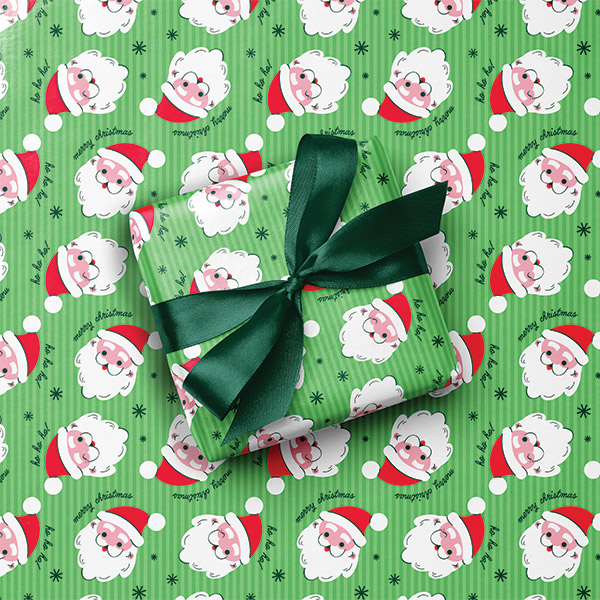 Cheerful Santa Gift Wrap, 24"x417' Counter Roll
