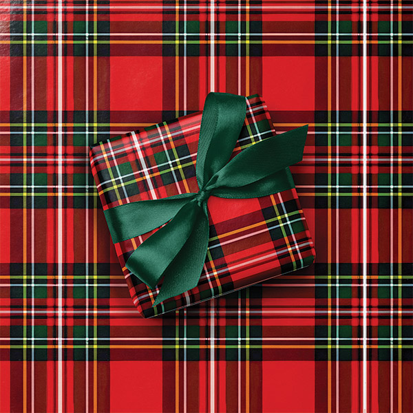 Red Tartan Plaid Gift Wrap, 24"x85' Roll