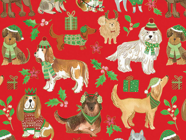 Canine Christmas Tissue Paper, 20x30", Bulk 240 Sheet Pack