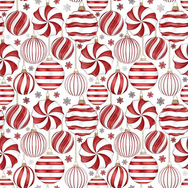 Red & White Ornaments Tissue Paper, 20x30", Bulk 240 Sheet Pack
