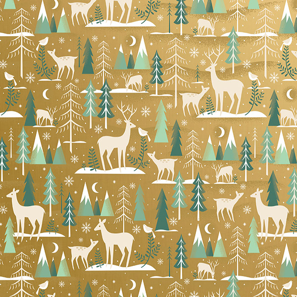 Winter Serenity Gold Tissue Paper, 20x30", Bulk 240 Sheet Pack