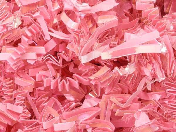 Laminate Light Pink Crinkle Cut Shredded Paper, 8 oz Bag