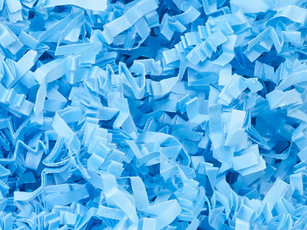 Light Blue Crinkle Cut Shredded Paper, 10 lb Box