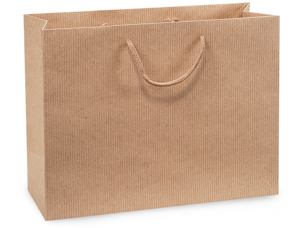 Kraft Pinstripe Paper Gift Bags