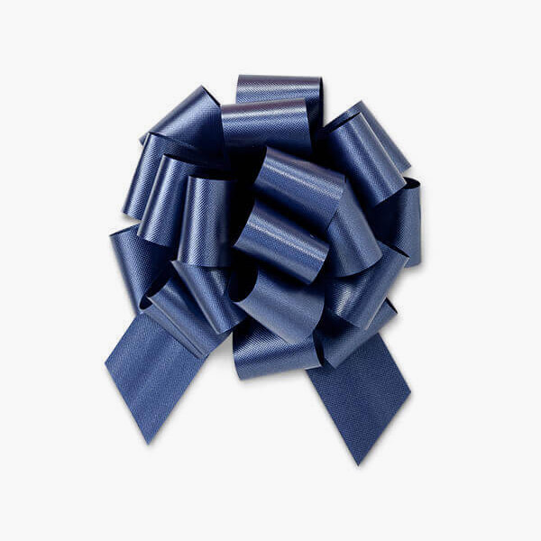 Navy Blue Flora Pull Bow