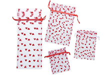 Flocked Print Sheer Organza Bags