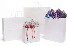 Nashville Wraps Customizable White Kraft Shopping Bags